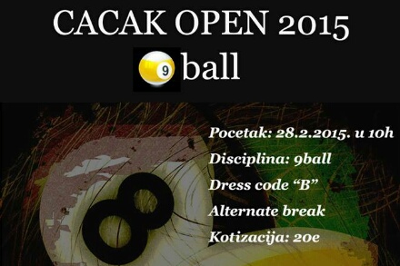 Bilijar turnir Čačak open 2015